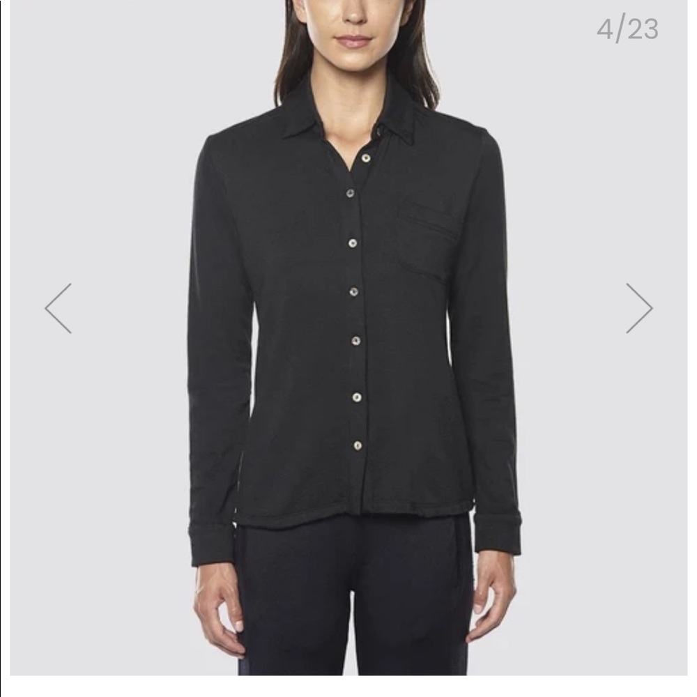 Bleusalt black soft classic button shirt sz 0 new